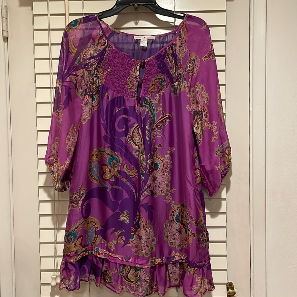 Trinity, 100% Silk Dress, Purple, Size Small NWOT